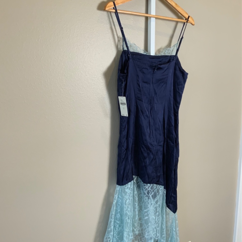 Anthropologie Lace-Trimmed Asymmetrical Midi Slip Dress - Picture 15 of 15
